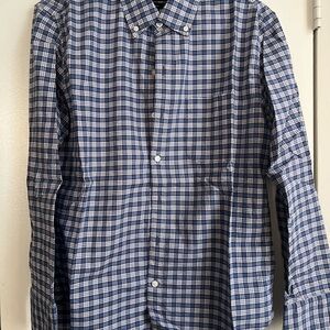 Bonobos Navy and White Plaid Button Down Shirt